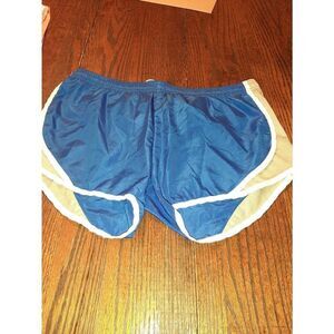 Juniors Medium Soffe Athletic Gym Workout Running Shorts Yellow Blue White